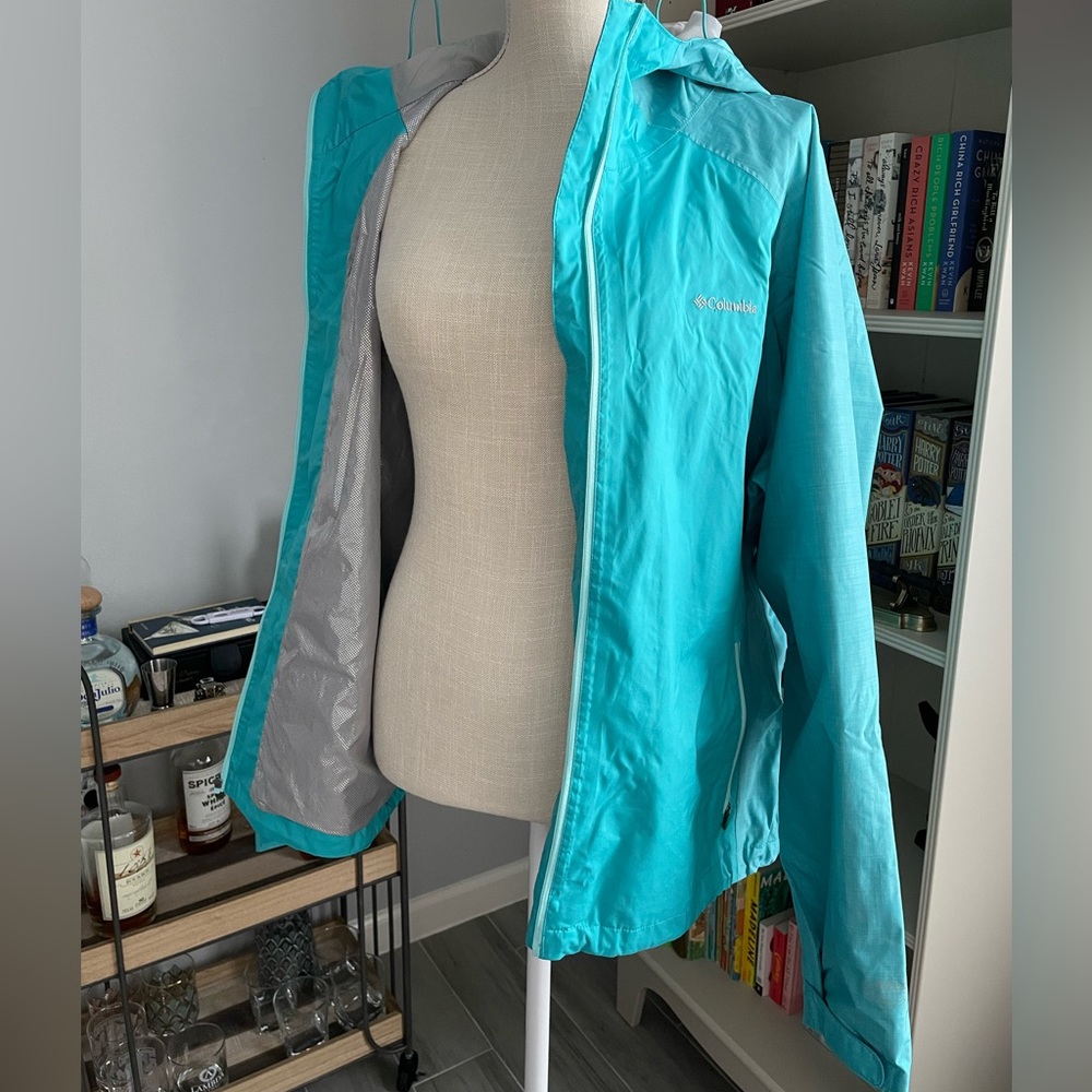 Columbia Omni-Heat Teal Rain Coat